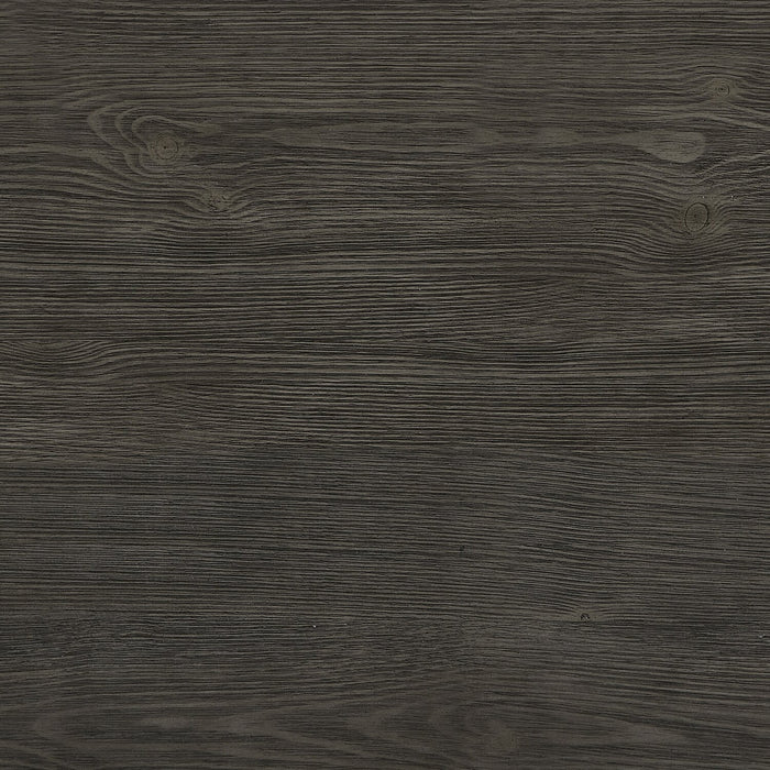 Table à café industrielle London de 42 po - fini en bois gris et pattes en métal argenté 