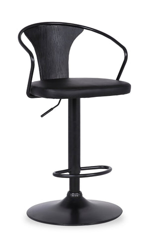 Tabouret bar Hero en tissu de cuir végétalien et en métal avec siège pivotant et réglable - gris