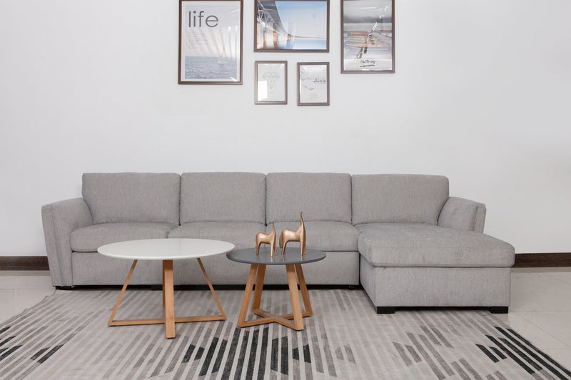 Sofa sectionnel de droite Vault 3 pièces avec causeuse-lit, fauteuil long de rangement et fauteuil de rangement - gris