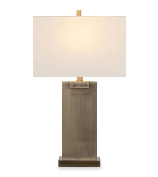 Lampe de table Nolan de 26 po en métal laiton antique 