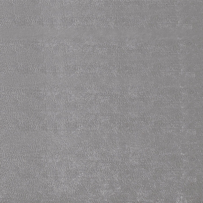 Lit rembourré Candace en tissu de velours gris avec capitonnage à boutons - format grand lit