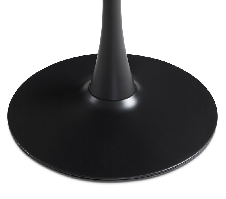 Table de salle à manger ronde Rio de 36 po (L) en métal avec base piédestal - brun-noir