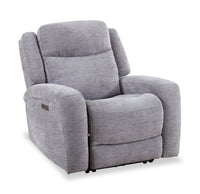  Fauteuil à inclinaison électrique Atlantis de 38 po en tissu avec port USB - gris tourterelle