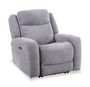 Fauteuil à inclinaison électrique Atlantis de 38 po en tissu avec port USB - gris tourterelle