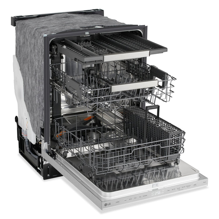  Lave-vaisselle encastré LG à 46 dBA de 24 po avec commandes sur le dessus et QuadWashMC - acier inoxydable - LDNPQ555S
