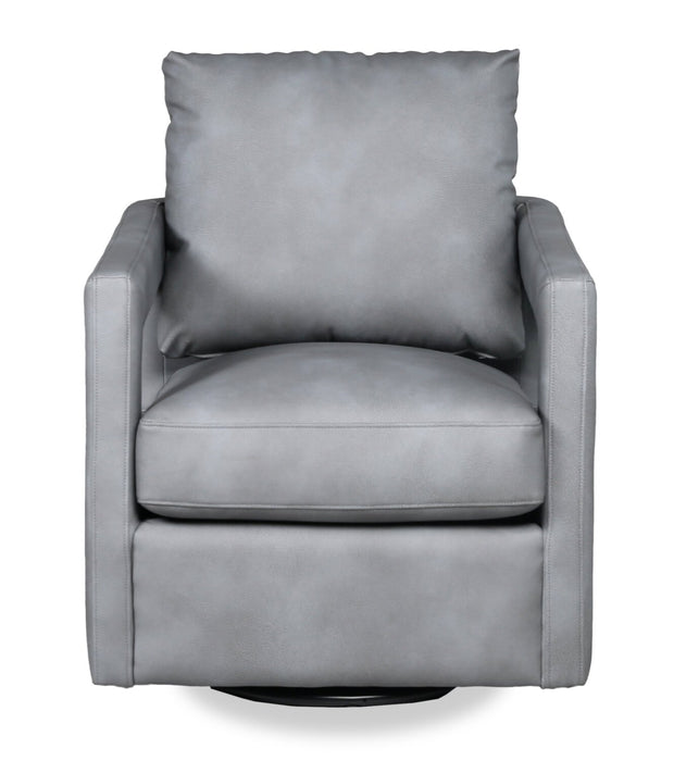 Fauteuil d’appoint pivotant Ever de 28 po en tissu d’apparence cuir - gris