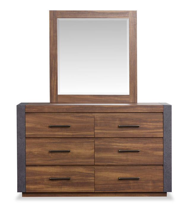 Ensemble de chambre à coucher Dante de Scott Living 5 pièces avec lit, commode et miroir, brun - format grand lit