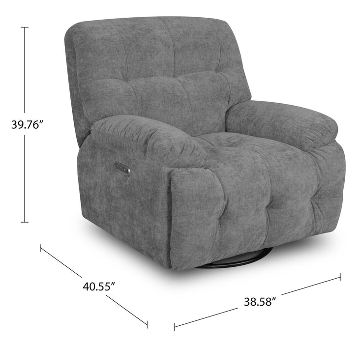 Fauteuil berçant électrique Sway de 38,58 po - gris