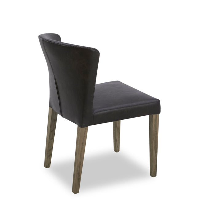 Chaise de salle à manger Arlo en tissu de cuir végétalien - brun bison