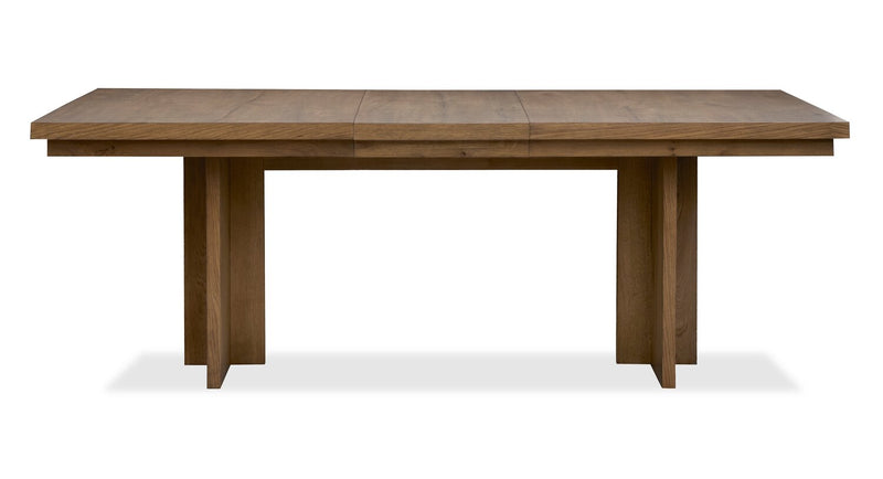 Ensemble de salle à manger Henri de Scott Living 7 pièces en bois avec table, rallonge de 66 po à 84 po (L) et chaises - brun et crème