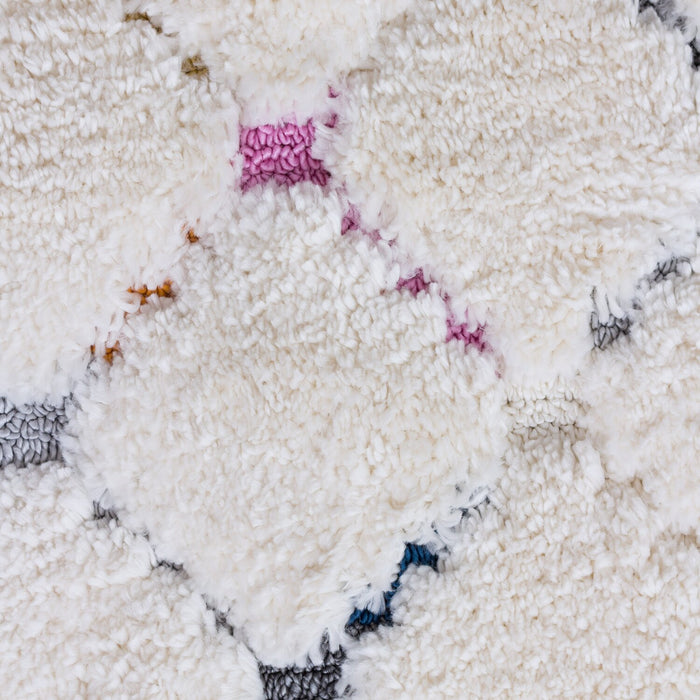 Carpette à poil long Robin multicolore à motif marocain - 6 pi 7 po x 9 pi 6 po