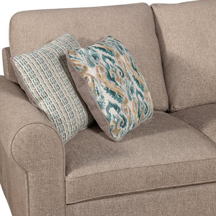 Sofa-lit sectionnel de droite Haven de Scott Living 4 pièces en tissu de chenille avec fauteuil long de rangement - taupe