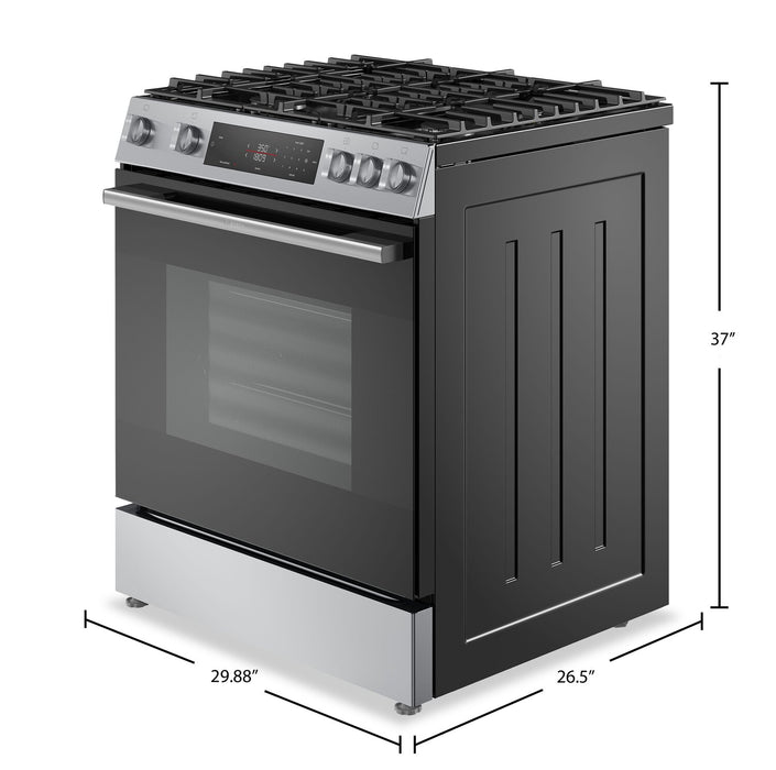 Cuisinière à gaz Bosch série 100 de 5,8 pi3 et de 30 po avec préchauffage rapide et friture à air - acier inoxydable - HGF1050MUC