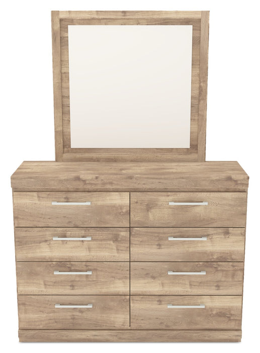 Commode de chambre à coucher Oakley de 49 po (L) x 37 po (H) à 8 tiroirs, fabriquée au Canada - naturelle