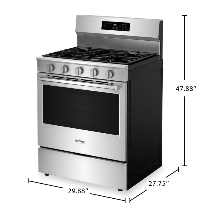 Cuisinière à gaz Maytag de 5 pi3 à convection avec friture à air sans préchauffage - acier inoxydable - MFGS6030RZ