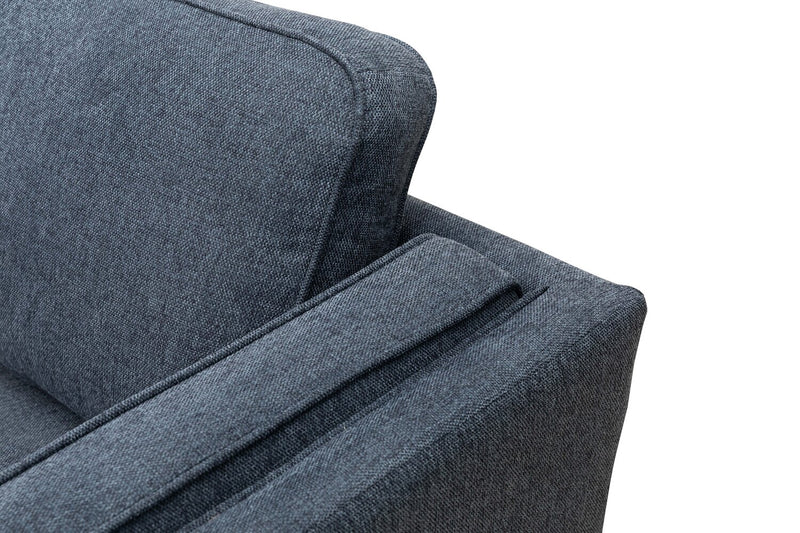 Sofa sectionnel Kassia de Kort & Co. 2 pièces en tissu d’apparence lin avec base et pattes en bois - bleu