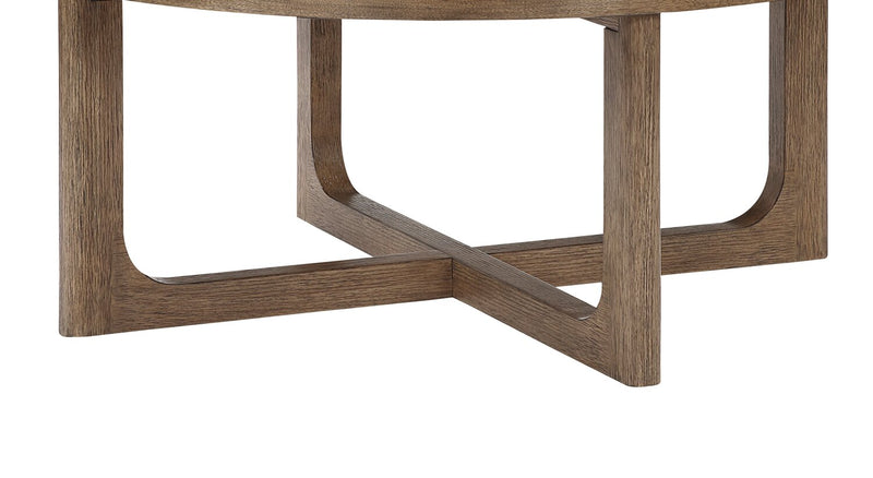 Table à café ronde Maxwell de 42 po - noyer brun clair