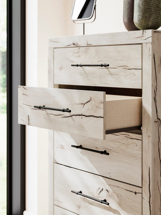 Commode verticale de chambre à coucher Derekson de 31,7 po (L) x 53,9 po (H) à 5 tiroirs - blanc rustique