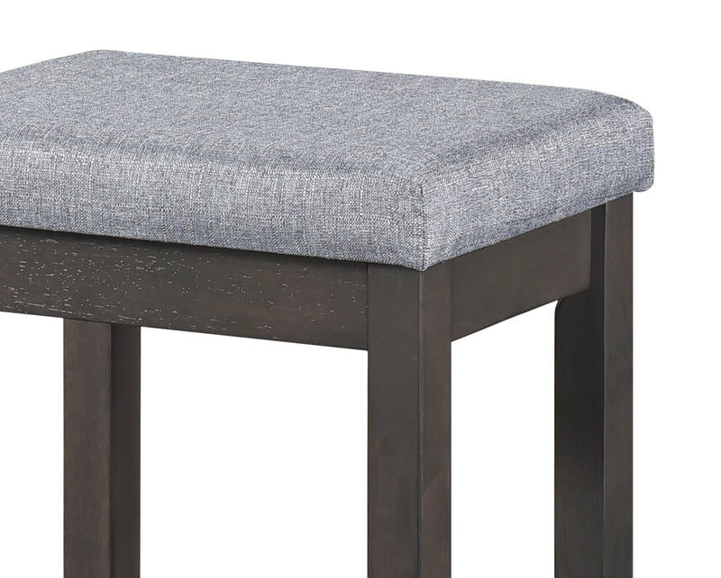 Coin-repas moderne Noah de 60 po avec 3 tabourets de hauteur comptoir et ports USB - grise