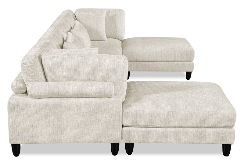 Sofa sectionnel modulaire Lounge 6 pièces en chenille - beige 