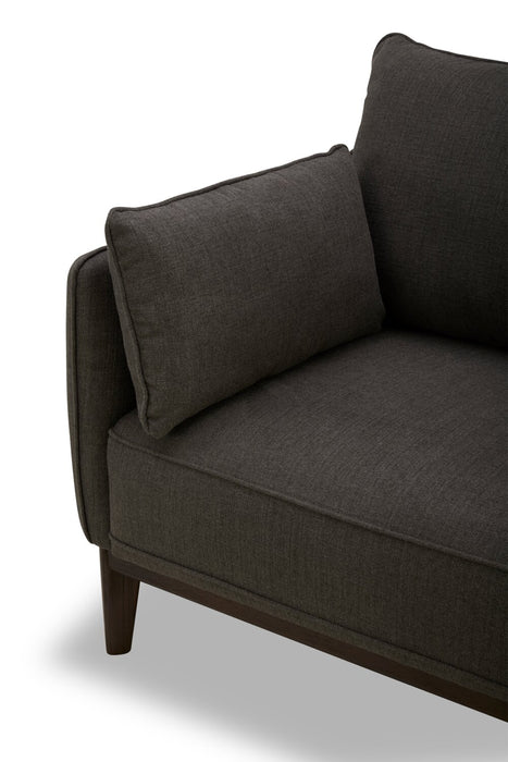 Sofa Gena de Cindy Crawford Home de 78,7 po de format condo en tissu d’apparence lin avec coussins de dossier amovibles - gris anthracite