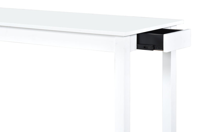 Coin-repas moderne Noah de 60 po avec 3 tabourets de hauteur comptoir et ports USB - blanche