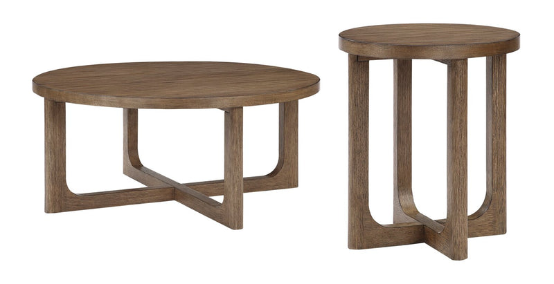 Table de bout ronde Maxwell de 20 po - noyer brun clair