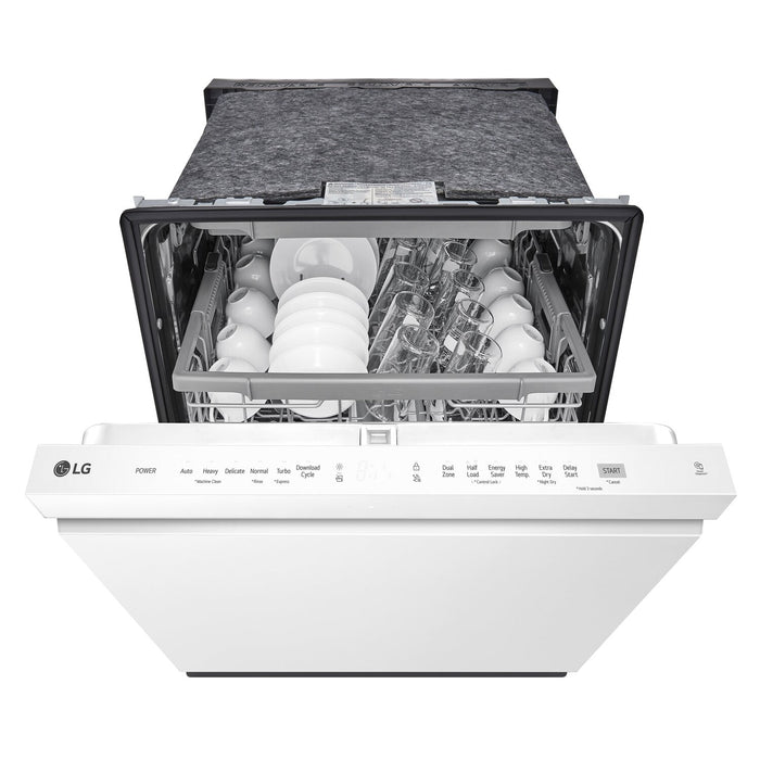 Lave-vaisselle encastré LG à 48 dBA de 24 po avec commandes sur le dessus et QuadWashMC - blanc - LDPN4542W
