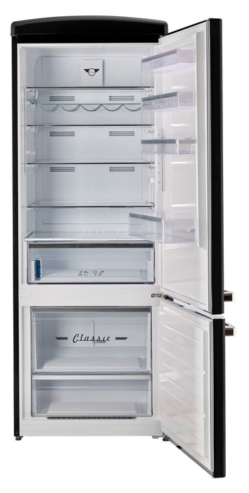 Réfrigérateur Classic Rétro d’Unique de 28 po et de 17 pi3 à congélateur inférieur - noir - UNQ-455L B AC