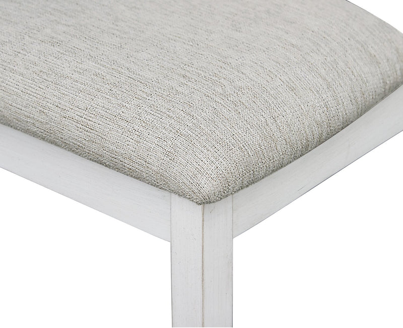Chaise de salle à manger Brook en tissu de polyester - blanche et grise