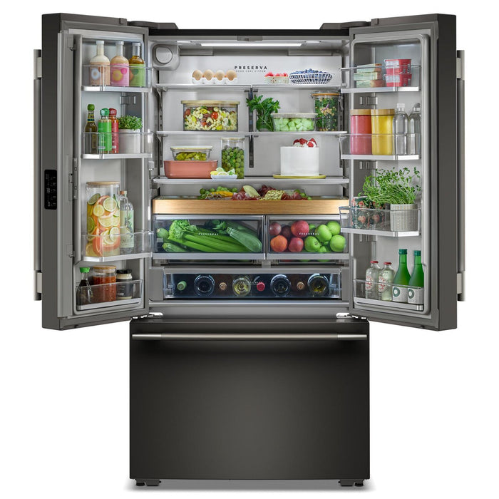Réfrigérateur KitchenAid de 36 po et de 24 pi3 de profondeur comptoir à portes françaises - minerai noir - KRFC236SBE