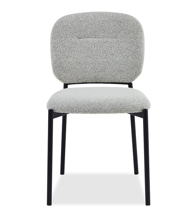 Chaise de salle à manger Luka en tissu bouclé et en métal - beige 