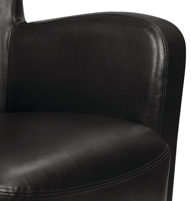 Fauteuil d’appoint Zello de 29,92 po en similicuir avec pattes en bois - noir
