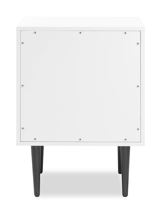 Table de nuit Brax de 18 po (l) x 25,75 po (H) à 2 tiroirs - blanche