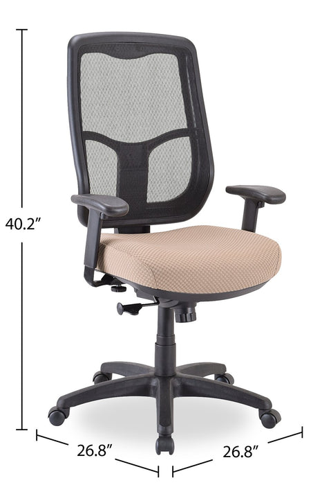 Chaise de bureau Remy de Tempur-Pedic de 26,8 po - beige avec dossier à mailles