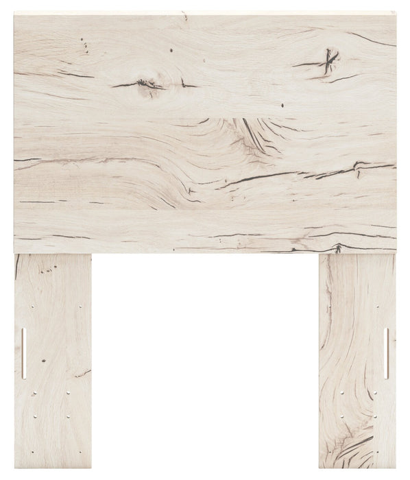 Lit à panneaux Derekson pour enfants avec tête de lit et cadre de lit, blanc rustique - format lit simple