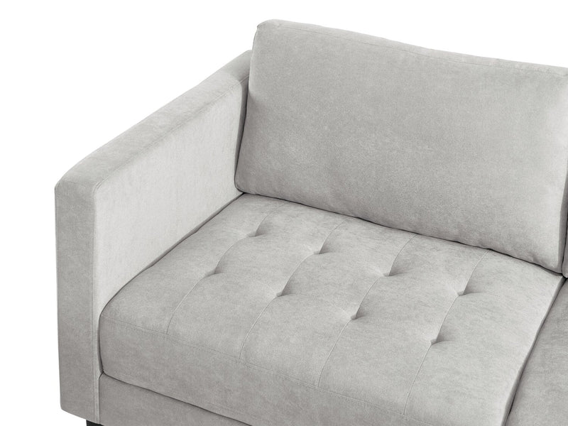 Sofa sectionnel de droite Metro 2 pièces en tissu avec fauteuil long et coussins de siège capitonnés - neutre