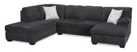 Sofa sectionnel en U de gauche Morgan 2 pièces fabriqué au Canada en tissu de chenille avec coussins décoratifs - gris