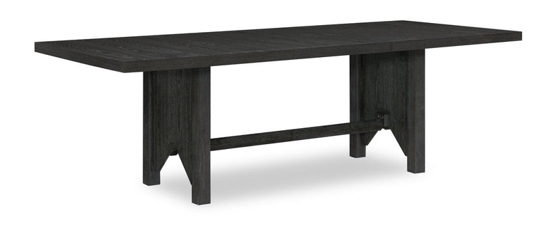 Ensemble de salle à manger Emery 7 pièces en bois avec table, rallonge, 72 po à 96 po (L) et 6 chaises - noir et anthracite