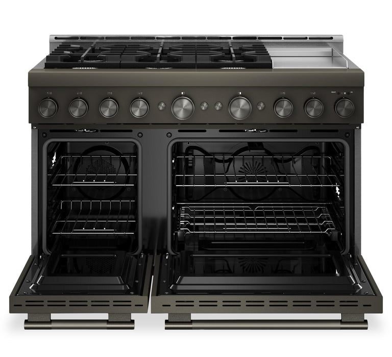 Cuisinière à gaz KitchenAid de 6,3 pi³ de style commercial à 6 brûleurs - minerai noir - KFGD948SBE