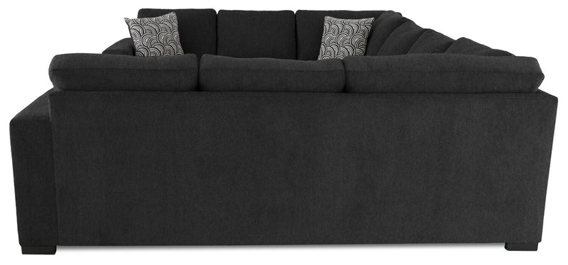 Sofa-lit sectionnel Legend 3 pièces fabriqué au Canada en tissu de chenille - gris poivre