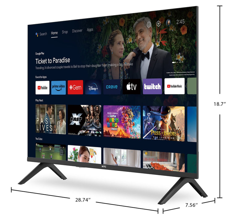Téléviseur intelligent DEL de NTC Full HD de 32 po et à 60 Hz avec Android TV (32HA7400) 