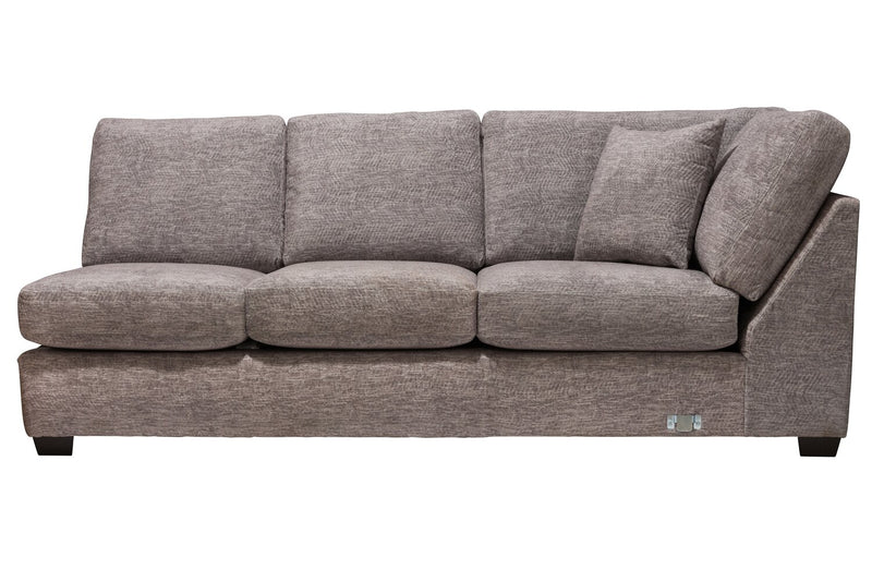 Sofa sectionnel de gauche Luxe 3 pièces fabriqué au Canada en tissu avec coussins amovibles - gris colombe Zaftig