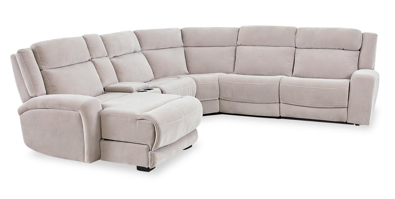 Sofa sectionnel de gauche à inclinaison électrique Legacy de Shaquille O’Neal Home 6 pièces avec confort Shaq-o-pedic - gris 