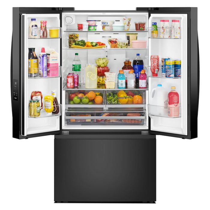 Réfrigérateur Whirlpool de 36 po et de 31 pi3 à portes françaises avec machine à glaçons - noir- WRFF3136SB
