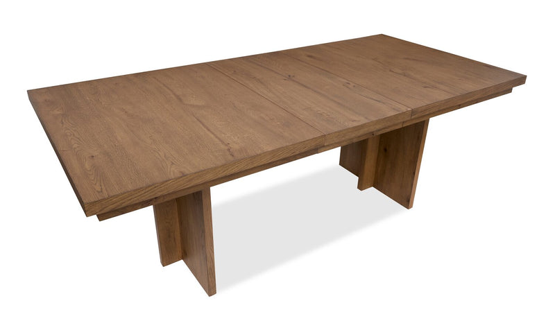 Table de salle à manger Henri de Scott Living de 66 po à 84 po (L) en bois avec rallonge et base à tréteaux - brune
