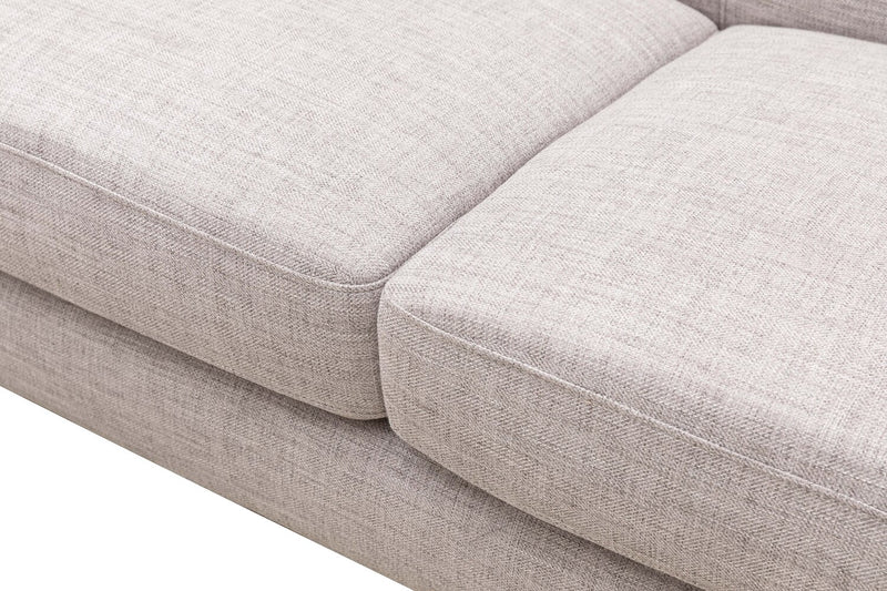 Sofa Freeman Kort & Co. de 88 po en tissu d’apparence lin avec pattes en bois et coussins de dossier capitonnés - blanc colombe