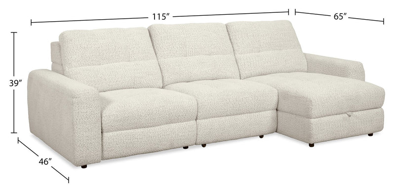 Sofa sectionnel modulaire à coulissement électrique de droite Elevate de Scott Living 3 pièces en tissu de chenille - beige