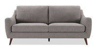  Sofa Ivy de 75,5 po en tissu avec coussins de dossier amovibles - gris