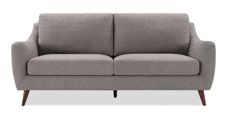 Sofa Ivy de 75,5 po en tissu avec coussins de dossier amovibles - gris